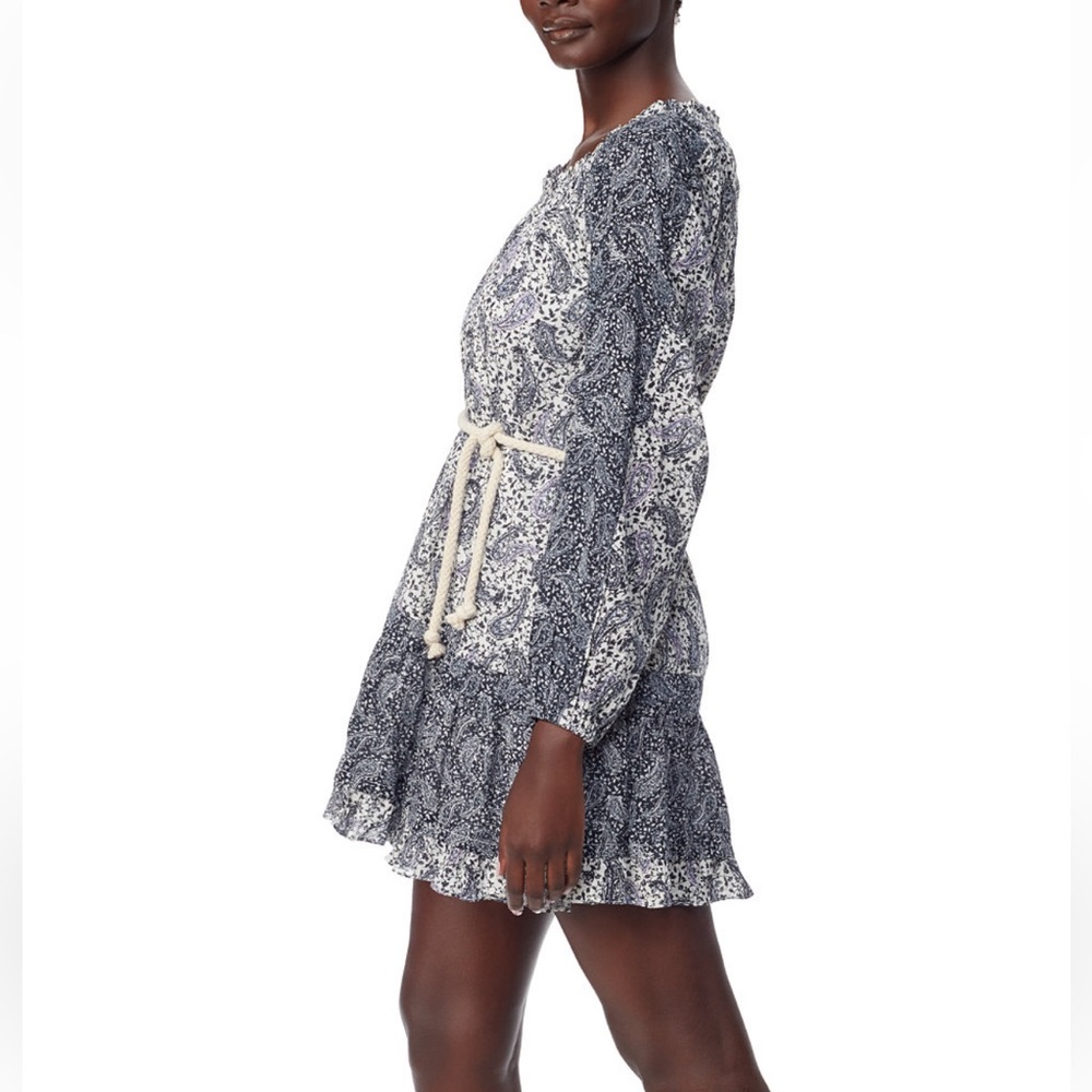 NEW: Sam Edelman Women's Scoop-Neck Long-Sleeve Dress in Paisley Fields